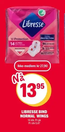 Coop Extra LIBRESSE BIND NORMAL WINGS, NOK 27.9, Medlemspris tilbud