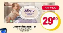 Coop Extra LIBERO VÅTSERVIETTER, NOK 29.9 tilbud