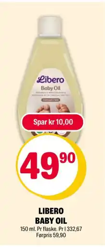 Coop Extra LIBERO BABY OIL, NOK 49.9 tilbud