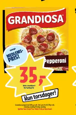 Coop Prix GRANDIOSA Pepperoni tilbud