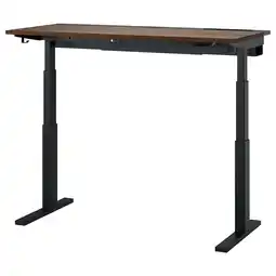 IKEA Mittzon Skrivebord hev/senk, elektrisk valnøttfiner/svart, 140x60 cm tilbud