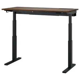 IKEA Mittzon Skrivebord hev/senk, elektrisk valnøttfiner/svart, 140x60 cm tilbud