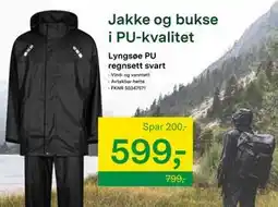 Felleskjøpet Lyngsøe PU regnsett svart, NOK 599 tilbud