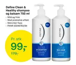 Felleskjøpet Define Clean & Healthy shampoo og balsam 750 ml, NOK 99 tilbud