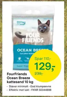 Felleskjøpet FourFriends Ocean Breeze kattesand 10 kg, NOK 129 tilbud