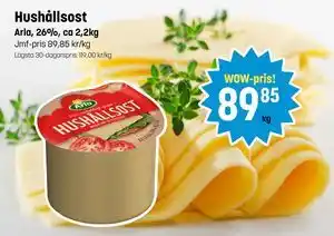 Hushållsost, SEK 89.85