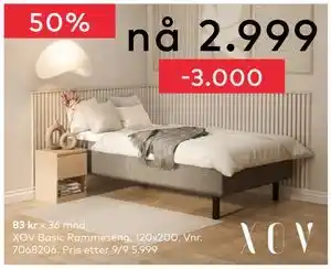 Skeidar XOV Basic Rammeseng, NOK 2999 tilbud