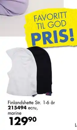 Sparkjøp Finlandshette Str. 1-6 år, NOK 129.9 tilbud