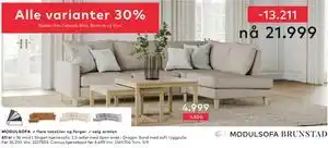 Skeidar Slogen hjørnesofa, NOK 21999 tilbud