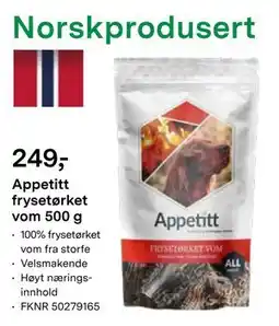 Felleskjøpet Appetitt frysetørket vom 500 g, NOK 249 tilbud