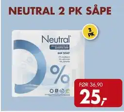 Sparkjøp NEUTRAL 2 PK SÅPE, NOK 25 tilbud