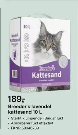 Felleskjøpet Breeder`s lavendel kattesand 10 L, NOK 189 tilbud
