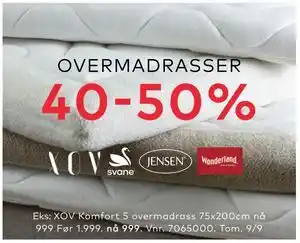 Skeidar XOV Komfort 5 overmadras, NOK 999 tilbud