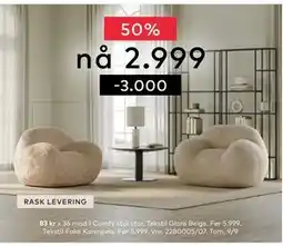 Skeidar Comfy stol, NOK 2999 tilbud