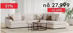 Skeidar Roma hjørnesofa 3-seter, NOK 27999 tilbud