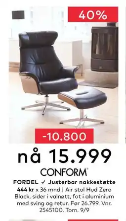 Skeidar Air stol, NOK 15999 tilbud