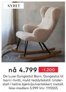 Skeidar De Luxe Gyngestol Barn, NOK 5999, Medlemspris tilbud