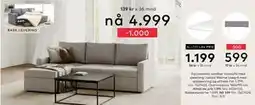 Skeidar Sacramento vendbar sovesofa med sjeselong, NOK 4999 tilbud