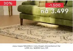 Skeidar Jaipur teppe, NOK 3499 tilbud