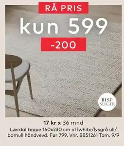 Skeidar Lærdal teppe, NOK 599 tilbud