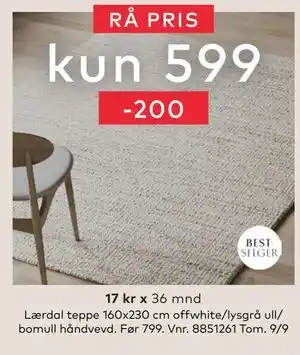 Skeidar Lærdal teppe, NOK 599 tilbud