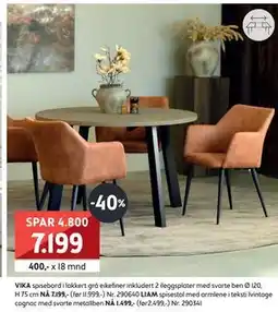 Bohus VIKA spisebord, NOK 7199 tilbud