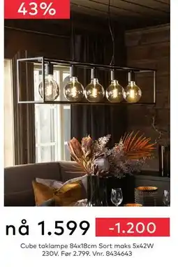 Skeidar Cube taklampe 84x18cm, NOK 1599 tilbud