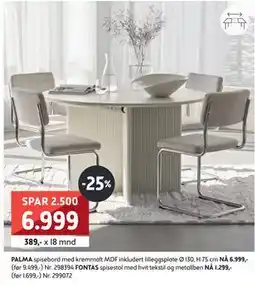 Bohus PALMA spisebord, NOK 6999 tilbud