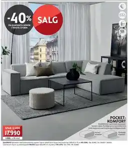 Bohus QUADRATO hjørnesofa med endeavslutning, NOK 17990 tilbud