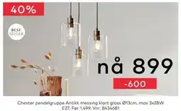 Skeidar Chester pendelgruppe, NOK 899 tilbud