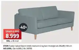Bohus ETON 3 seter, NOK 8999 tilbud