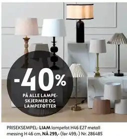 Bohus 40% PÅ ALLE LAMPESKJERMER OG LAMPEFØTTER tilbud