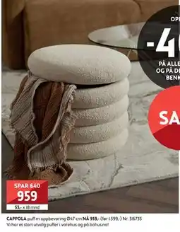 Bohus CAPPOLA puff m oppbevaring, NOK 959 tilbud