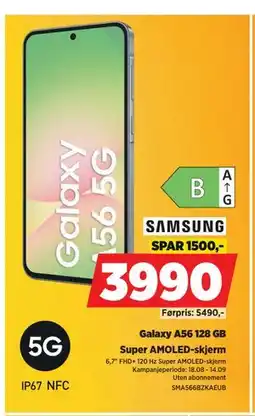 POWER Galaxy A56 128 GB, NOK 3990 tilbud