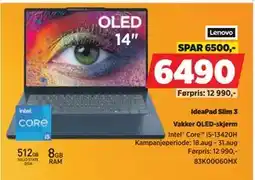 POWER IdeaPad Slim 3, NOK 6490 tilbud