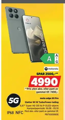 POWER moto edge 60 Pro, NOK 4990 tilbud