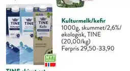 Jacobs Kulturmelk/kefir, NOK 20 tilbud