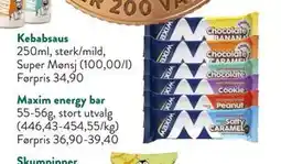 Jacobs Maxim energy bar, NOK 25 tilbud
