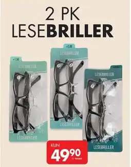 Sparkjøp 2 PK LESE BRILLER, NOK 49.9 tilbud