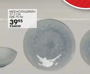 Sparkjøp MIDDAGSTALLERKEN 27,5 CM, NOK 39.95 tilbud