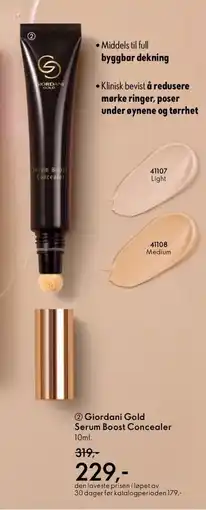 Oriflame Giordani Gold Serum Boost Concealer tilbud