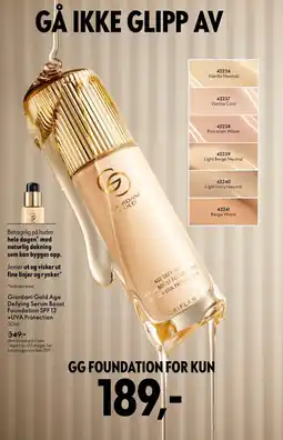 Oriflame Giordani Gold Age Defying Serum Boost Foundation SPF 12 +UVA Protection tilbud