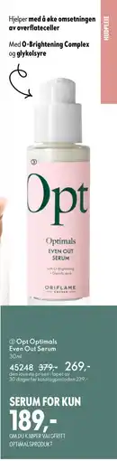 Oriflame Opt Optimals Even Out Serum tilbud