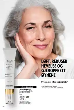 Oriflame Novage+ Restore Renewing Eye & Lip Contour Cream tilbud