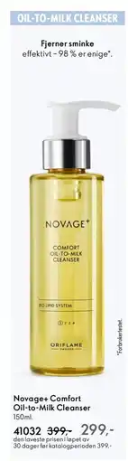 Oriflame Novage+ Comfort Oil-to-Milk Cleanser tilbud