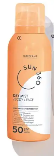 Oriflame Sun 360 Dry Mist Body + Face SPF 50 High tilbud