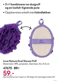 Oriflame Love Nature Dual Shower Puff tilbud