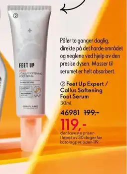 Oriflame Feet Up Expert / Callus Softening Foot Serum tilbud