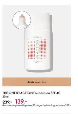 Oriflame THE ONE IN ACTION Foundation SPF 40 tilbud