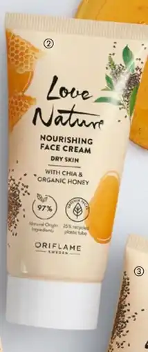 Oriflame Love Nature Nourishing Face Cream with chia & organic honey tilbud
